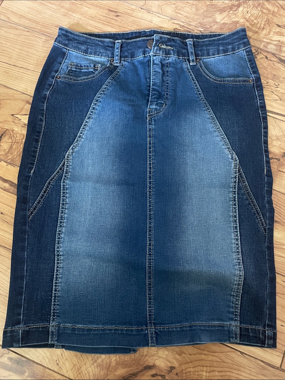 One 5 One Women's Blue Jean Denim Pencil Skirt